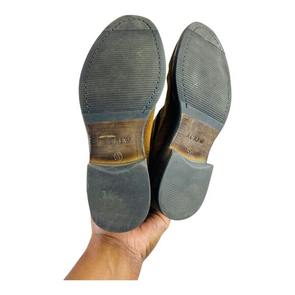 J Crew Boots Womens 5.5 Brown Suede Shoes Biker Moto Buckle Engineer Boho Slouch - Picture 6 of 7